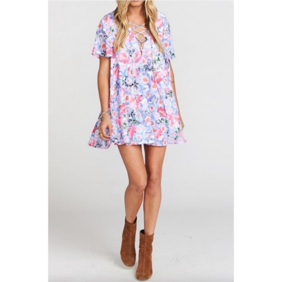 SHOW ME YOUR MUMU Kylie Purple Lightweight Floral Spring Easter Dress Large - Picture 12 of 12